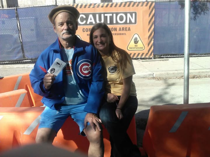 Bill Murray and Brianna Greer at an East Bay Deli promotional event in Charleston.